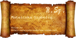 Mateicska Szabolcs névjegykártya